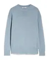Max Mara Large Profile Wool Cashmere Sweater In Blue