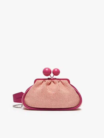 Max Mara Large Raffia-look Pasticcino Bag In Pink