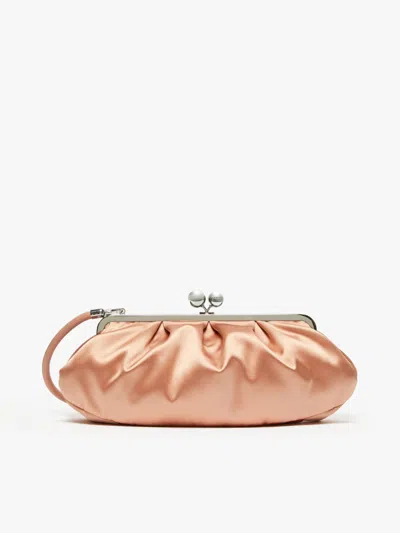 Max Mara Large Satin And Silk Pasticcino Bag In Pink