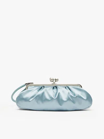Max Mara Large Satin And Silk Pasticcino Bag In Blue