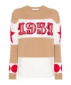 Max Mara Dirce Striped Wool And Cashmere Sweater In Nude