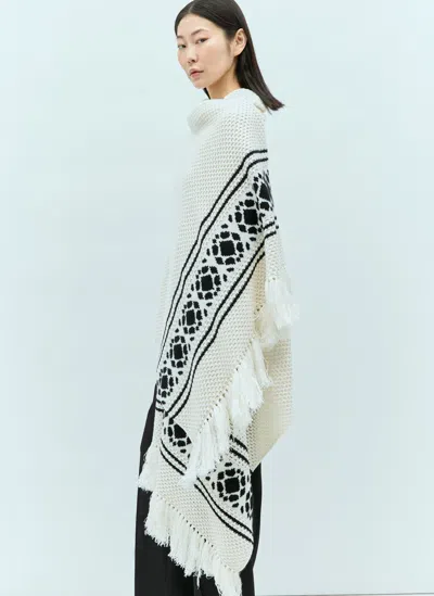 Max Mara Large Wool And Cashmere Scarf In White