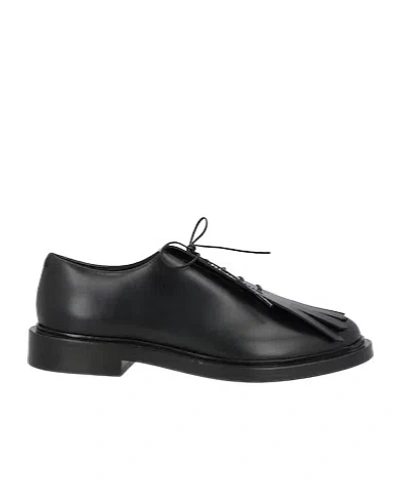 Max Mara Large-sized Lace-up Leather Shoes In Transparent