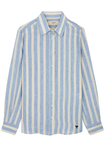 Max Mara Lari Striped Linen Shirt In Blue