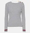 Max Mara Lari Striped Rib Wool Sweater In Blue
