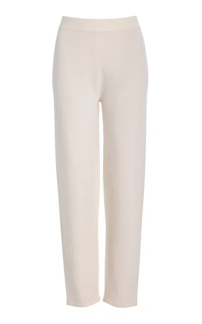 Max Mara Larix Cashmere-blend Knitted Pants In Ivory