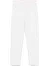 Max Mara Cropped White Pants With Tailored Silhouette In Beige