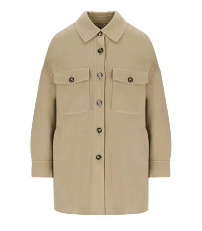 Max Mara Laser Camel Coat In Neutral