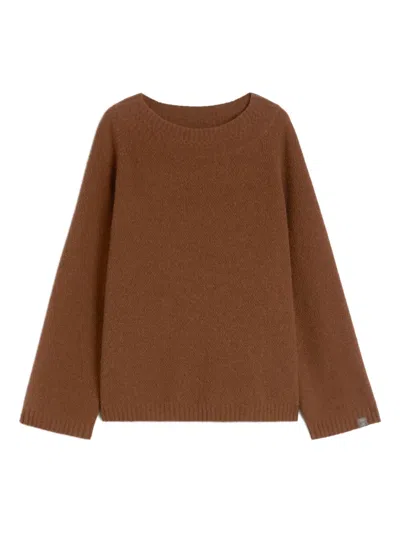 Max Mara Laser Sweater In Leather-colored Camel Yarn In Brown