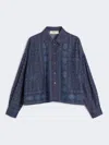 Max Mara Laser-cut Denim Shirt In Blue