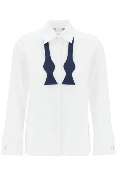 Max Mara Bow-tie Collared Shirt In White