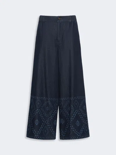 Max Mara Laser-cut Denim Jeans In Blue