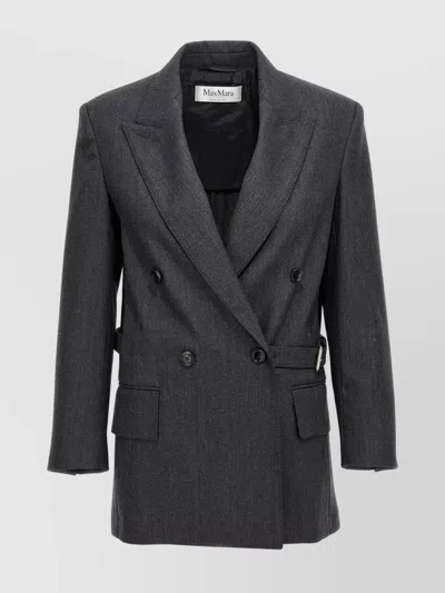 MAX MARA 'LATINO' DOUBLE-BREASTED BLAZER BELTED WAIST