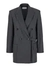 Max Mara Woman Blazer Charcoal Size 8 Virgin Wool In Multicolor