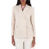 Max Mara Laura Double-breasted Linen Blazer In Neutral