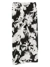 Max Mara Lauto Tropical Print Silk Wrap Skirt In Black