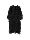 Max Mara Lauto Ruffled Coat In Black