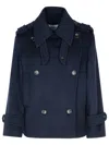 MAX MARA MAX MARA 'LAVENO' BLUE WOOL BLEND COAT