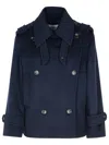 MAX MARA LAVENO BLUE WOOL BLEND COAT