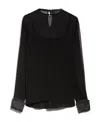Max Mara Layered Chiffon Blouse In Black