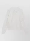 Max Mara Leaf Pattern Crew Neck Textured Knit Sweater In White