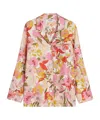 Max Mara Alan Floral Silk Twill Button-up Shirt In Nude