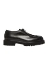 Max Mara Leather And Suede Lace-up Shoes In Black