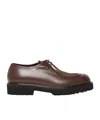 Max Mara Leather And Suede Lace-up Shoes In Brown