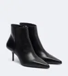Max Mara Leather Ankle Boots In Black