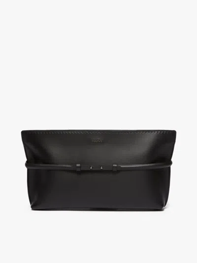 Max Mara Black Leather Archetipo Clutch