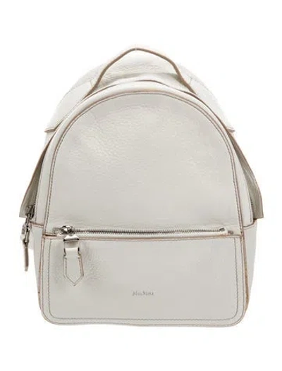 Pre-owned Max Mara Leather Backpack In Neutral