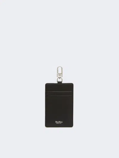 Max Mara Leather Badge Holder In Black