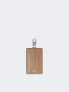 Max Mara Leather Badge Holder In Mud