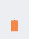Max Mara Leather Badge Holder In Orange