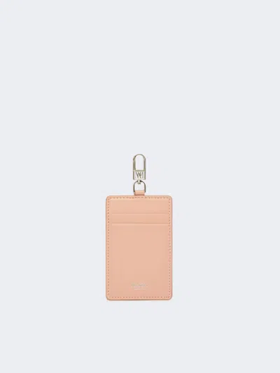 Max Mara Leather Badge Holder In Pink