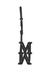 Max Mara Black Calf Leather Bos Taurus Keychain In Black