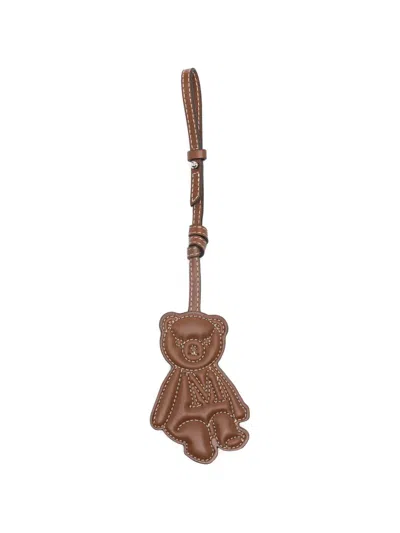 Max Mara Leather Bag Charm In Brown