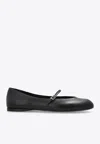 Max Mara Nappa Leather Ballerinas In Black