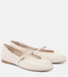 Max Mara 10mm Mmballet Leather Ballerina Flats In Grey