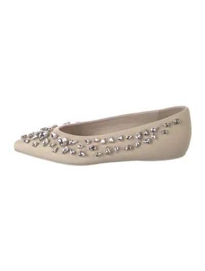 Pre-owned Max Mara Leather Ballet Flats In Neutrals