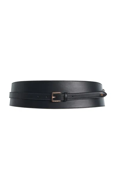 Max Mara Leather Bandeau Belt In Black