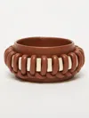 Max Mara Leather Bangle In Tobacco