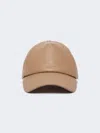 Max Mara Leather Baseball Cap In Brown