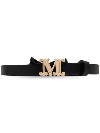Max Mara Leather Belt In Black