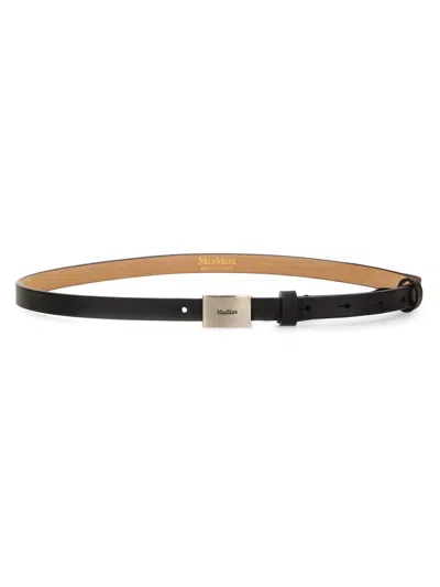 Max Mara Leather Belt In Black