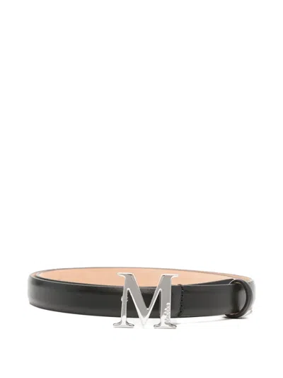 Max Mara Leather Belt In Black