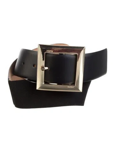 Pre-owned Max Mara Leather Belt In Black