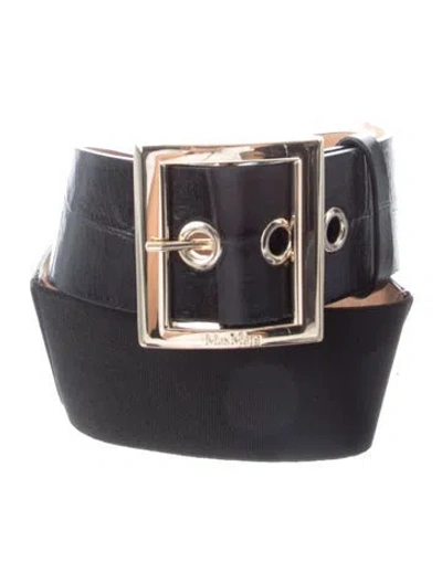 Pre-owned Max Mara Leather Belt In Black