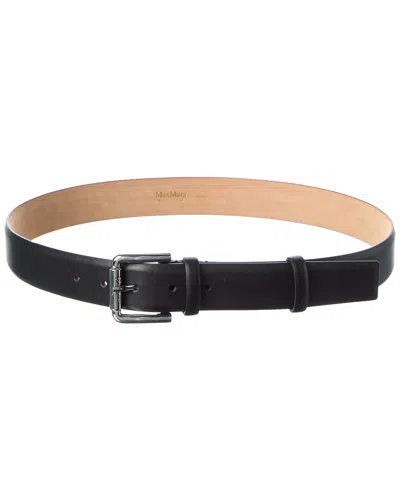 Max Mara Leather Belt In Black