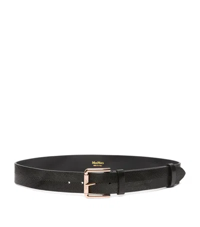 Max Mara Leather Belt In Black